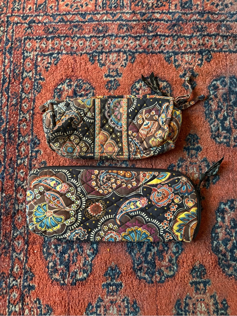Vera Bradley Kensington Brown. 2 Travel Bag Set.